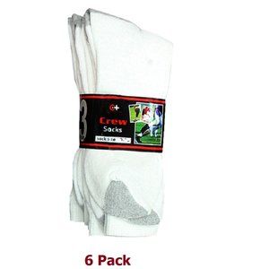 Men's Crew Socks - Two Tone - 6 Pack - Cotton